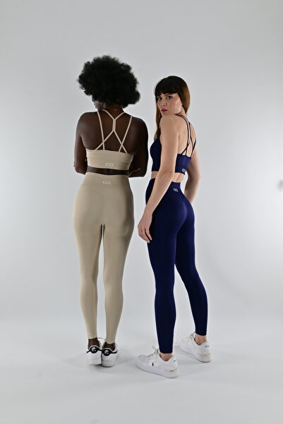 OQRA Push Up Şekillendirici Iç Göstermeyen Yüksek Bel Tayt Amon Lacivert