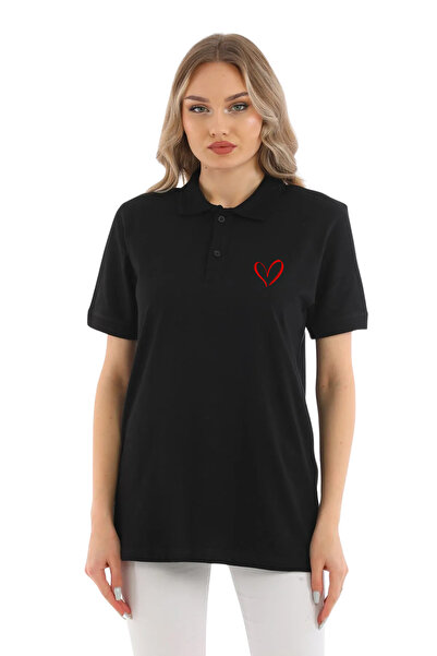 C&C OKULCUNUZ Μπλουζάκι Polo Neck Heart Printed - Καθιστή μέση