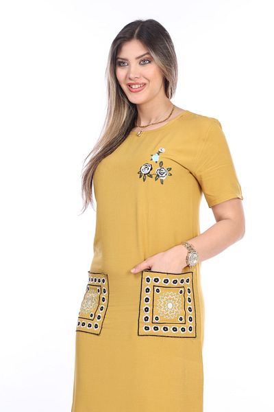 mervemoda Καλοκαιρινό Γυναικείο Φόρεμα - Κοντό μανίκι, Υφαντό