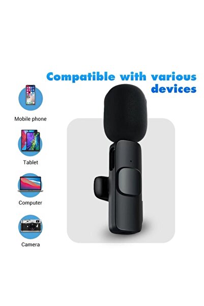 Genel Markalar Hk-200a Type-c Uyumlu Wireless Youtuber Kablosuz Yaka Mikrofonu
