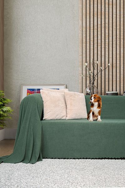 Latuda Concept Κάλυμμα καθίσματος Green Microfiber Chenille - Αντιολισθητικό διπλής όψης, 175x300cm