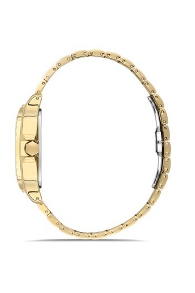 FERRO Men's Wristwatch - Quartz, Steel Gold Color, 40 mm Square Case