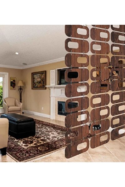 tsddekorasyon 10 Parça Yarım Daire Ceviz Ağacı Renkli Oda Bölücü / Seperatör
