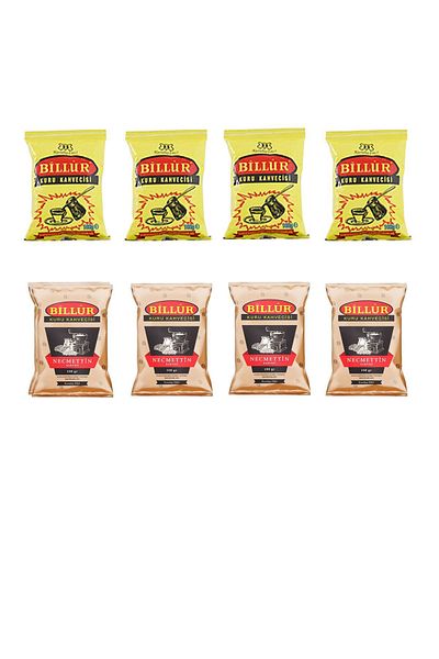 Billur Turkish Coffee and Dibek Necmettin Coffee Set of 4 - 100g