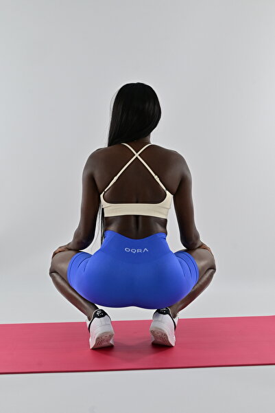 OQRA Toparlayıcı Dikişsiz Iç Göstermeyen Biker Sporcu Şortu Victoria Soft Açık Mavi