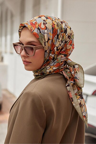 Şalland Baroq Pattern Scarf Maleficent Khaki Green