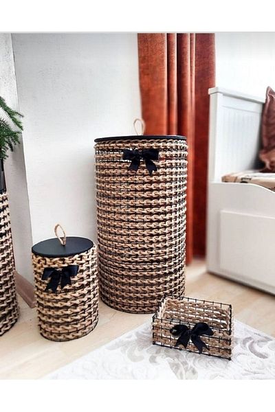Nİlasi Art Craft Natural Wicker Handmade Basket/toy/laundry Basket