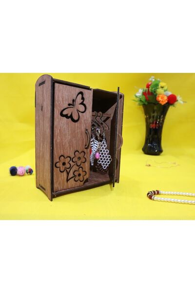 PIXEL HEDİYELİK EŞYA Ahşap Mini Takı Dolabı