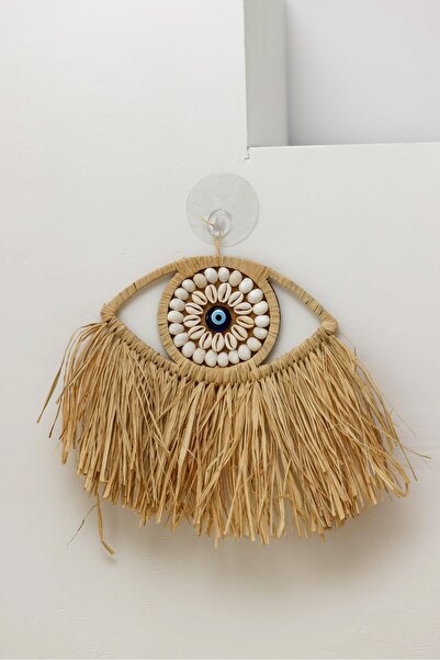 Maison Avf Hasır Doğal Deniz Kabuklu Nazar Boncuklu Rafya Göz Model