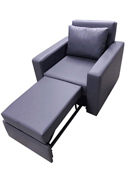 OFİSEL Softing Refakatçi Koltuğu Ayak Uzatmalı Tv Koltuğu Gri