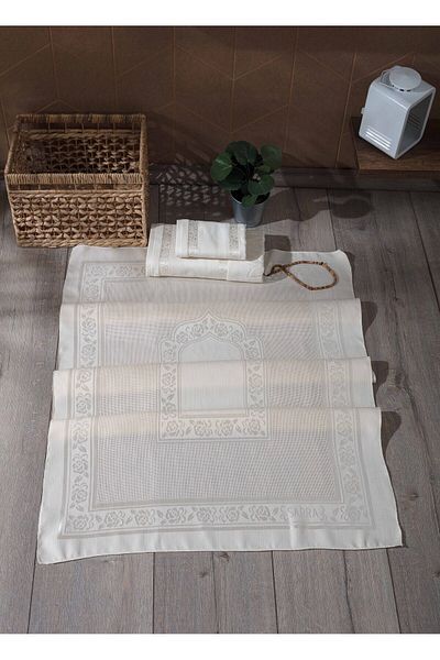 sarra 3-Piece Stitched Prayer Rug Set - Cappuccino