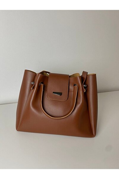 ELFCO Women's Tan Soft Leather Hand and Arm Bag