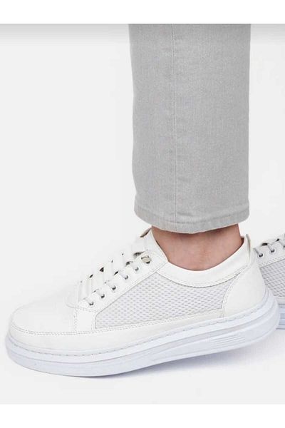 Zegeshoes Men's White Elastic Mesh Orthopedic Daily Sports Shoes Guaranteed Sneaker Sports Shoes
