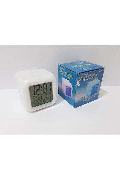 renkli çiçekler Masa Saat Işıklı Alarmlı Dijital Masa Saati 5 Renk Işık
