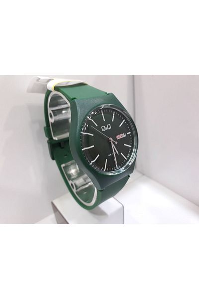 Q&Q A212J013Y Green Color 10 Atm Waterproof Unisex Wristwatch with Calendar