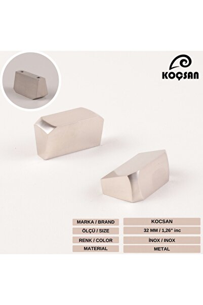 KOÇSAN Mâner Cuarț Inox 32 Mm Mobilier Bucătărie Country De Lux Mâner Sertar Dulap