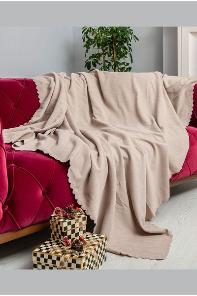 Latuda Concept 175x215 Microfiber Chenille Sofa Cover and Sofa Bed Cover - Double Sided Non-Slip Camel