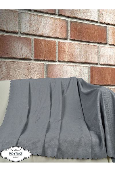 POYRAZ Matte Patterned Chenille Anthracite Double Sided Sofa Sofa Bed Cover Shawl