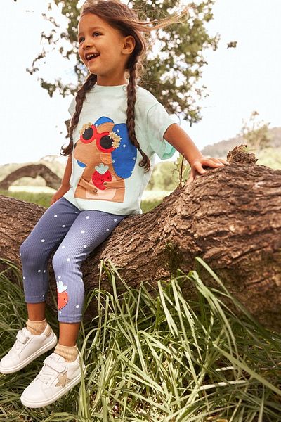 Next Baby Blue Dog Pattern Short Sleeve Suit Set