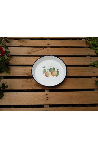 BEGÜLDAN Eski Rus Malı Elma Desenli Çinko Tepsi Beg_2481