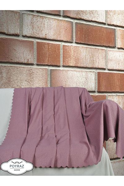POYRAZ Matte Patterned Chenille Cherry Double Sided Sofa Sofa Bed Cover Shawl
