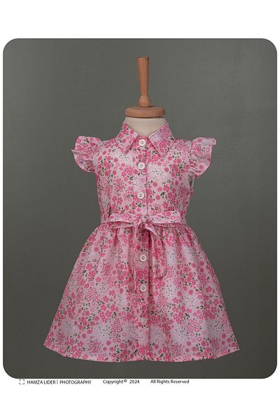 VİYOLİNA Buttoned Floral Patterned Shirt Dress
