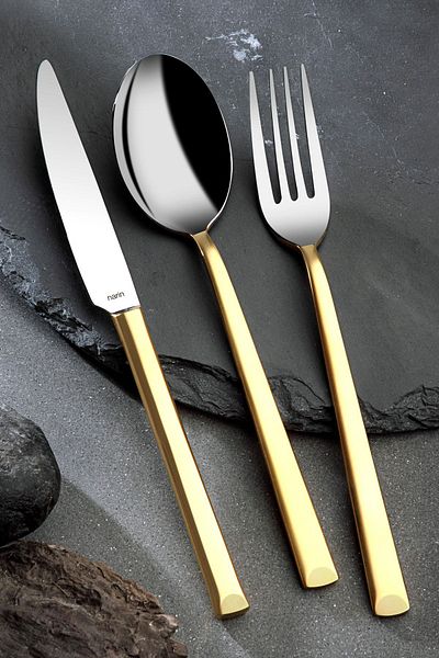 Narin Antares Series - Matte Gold - 89 Piece Cutlery Set