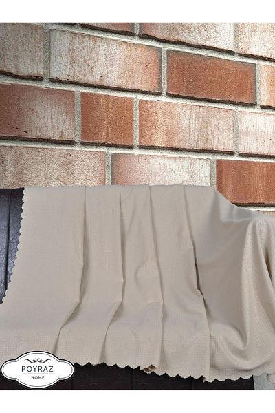 POYRAZ Matte Patterned Chenille Beige Double Sided Sofa Sofa Bed Cover Shawl