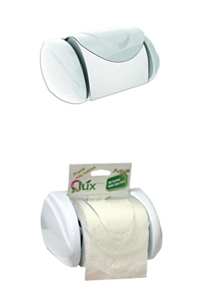 Qlüx Aqua WC - Поставка за тоалетна хартия с бяло покритие и прозрачно лепило