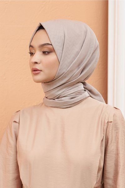 Loryan Mink Colored Patterned Jacquard Shawl - Kayla