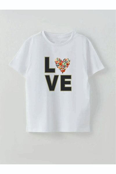 Cevval Fată - Tricou cu inimă imprimat LOVE