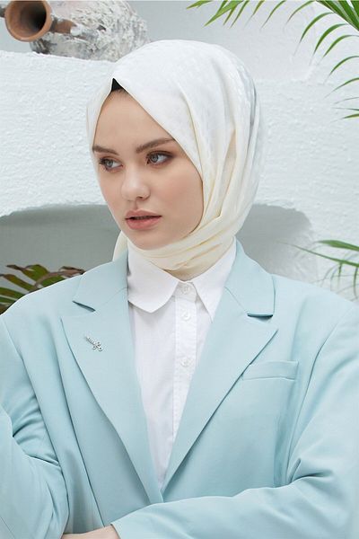 Loryan Ecru Color Richard Shawl - Scarf, Evening Dress and Daily Use