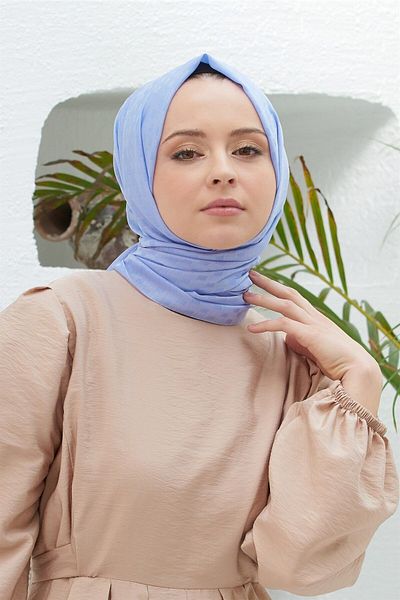 Loryan Richard Baby Blue Single Color Scarf - Evening Dress and Daily Use