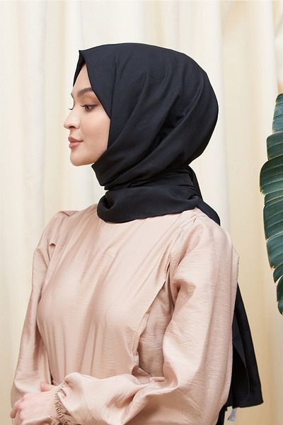 Loryan Kianna Black Shawl - Leaf Pattern, Cotton Jacquard