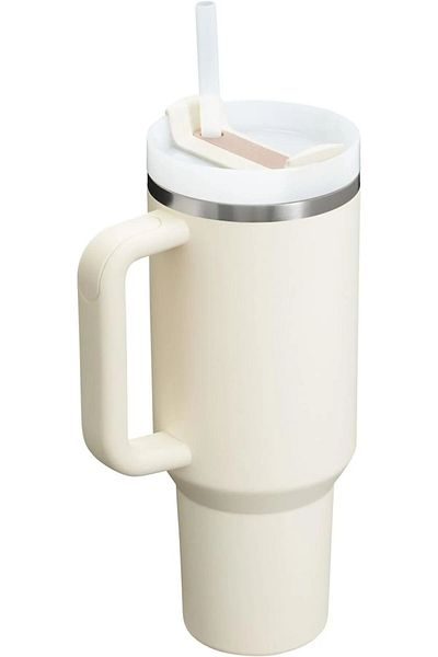 Stanley Quencher H2.0 FlowState - 40 oz Stainless Steel Cup, Vacuum Insulated, Cream White