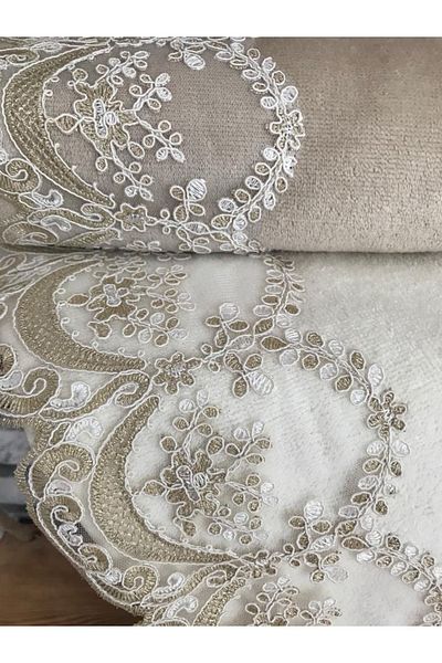 Çeyiz Bahçesi Σετ πετσετών French Guipure Aslim Velvet 50&90