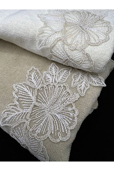 Çeyiz Bahçesi Σετ πετσετών χεριών και προσώπου Nil French Laced Velvet 50/90cm