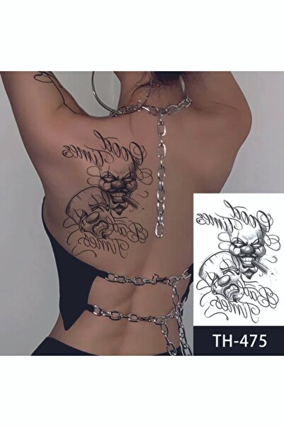 Tattoo Gerçekci Geçici dövme Joker ve Maske Geçici Dövme Tattoo