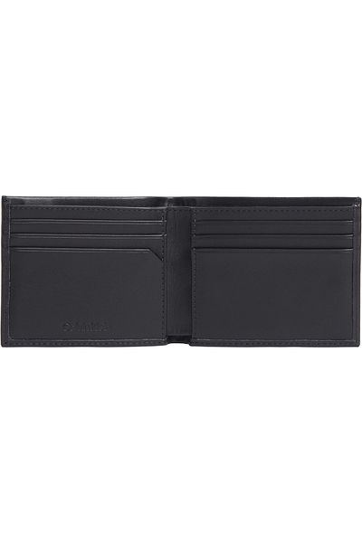 Calvin Klein Men's Black Wallet with Brand Logo, Smooth Surface, Multiple Card Slots, Paper Money Compartments K50k511