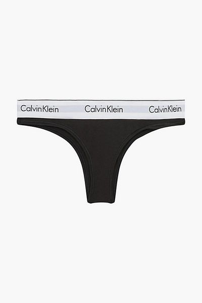 Calvin Klein Dámské podepsané černé kalhotky s elastickým páskem 000qf5981e-ub1