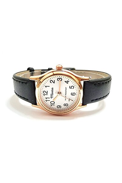 Marlas Retro Kadın Kol Saati, Vintage Tasarım, Klasik Tasarım, Rose Gold Renk, Kayışlı Kordon