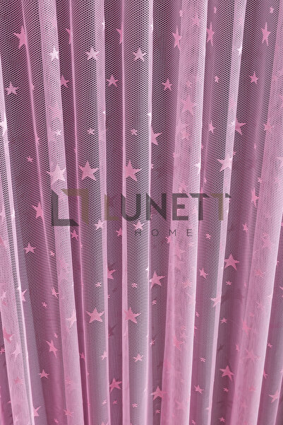 LUNETT HOME Large Starry Pink Sparse - Pleated 1x2 Tulle Curtain