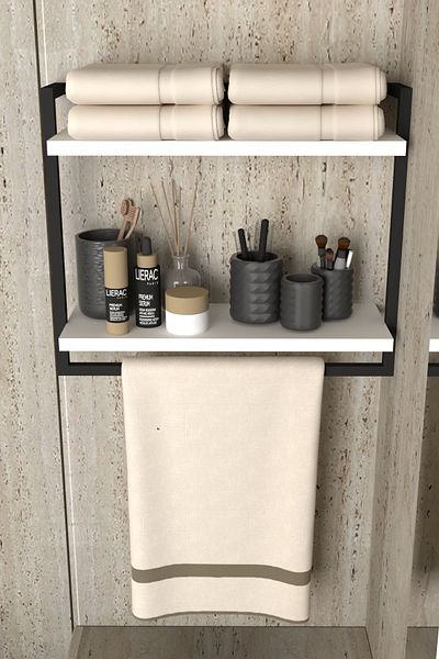 AJU Raft cu 2 niveluri Suport pentru prosoape Raft pentru cărți Suport pentru accesorii Acasă Baie Organizator pentru bucătărie Raft multifuncțional Gamă largă