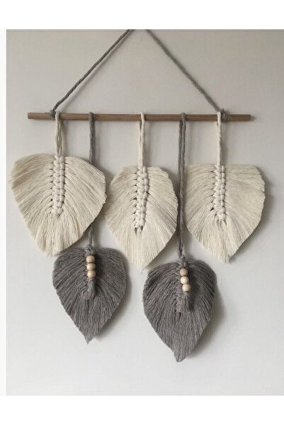 renklimirenkli 5 Li Makrome Yaprak Duvar Süsü