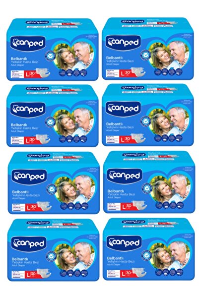 Canped Belbantlı Yetişkin Hasta Bezi L Büyük 240 Adet 30*8pk