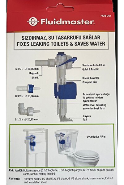 Fluidmaster Gömme Rezervuar Doldurma Grubu(VİTRA-SEREL-KALE-CREAVİT-BOCCHİ UYUMLU DOLDURMA(ŞAMANDIRA) Grubu