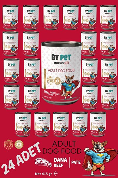 BYPET Yetişkin Köpekler İçin Dana Etli Konserve Yaş Mama 415 gr x 24 Adet
