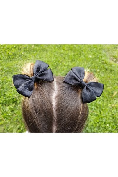 MutluBiDünya Lily Siyah Renk Ikili Kurdele Toka Okul Tokası 23 Nisan Tokası