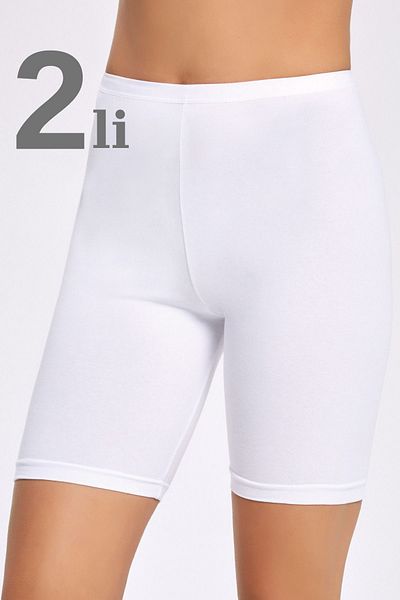 marmara qumasch White Women's Tights - 2-Piece Above Knee, Short, Cotton and Lycra