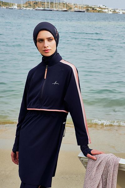 Haşema Esila H-Per Navy Blue 6-Piece Jelly Swimsuit Set